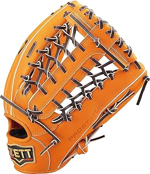 ZETT 野球グローブ 黒とオレンジ ゼット グラブ キッズ ジュニア 子供 ZETT BJGB71370 ブラウン